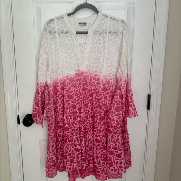 Juliet Dunn White and Pink ombré Floral Dress - Picture 1 of 4